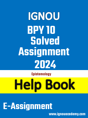 IGNOU BPY 10 Solved Assignment 2024